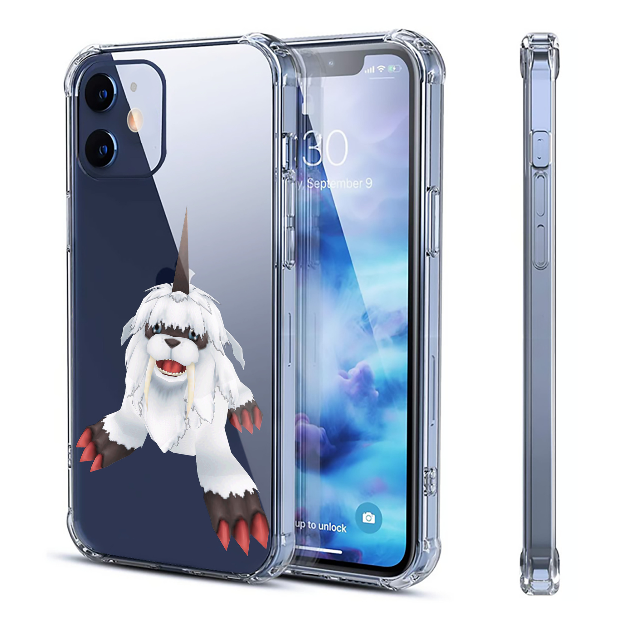 （画像用） Digimon デジタルモンスター/デジモン 【iPhone 12シリーズ対応】透明スマホケース（クリアソフトケース）
